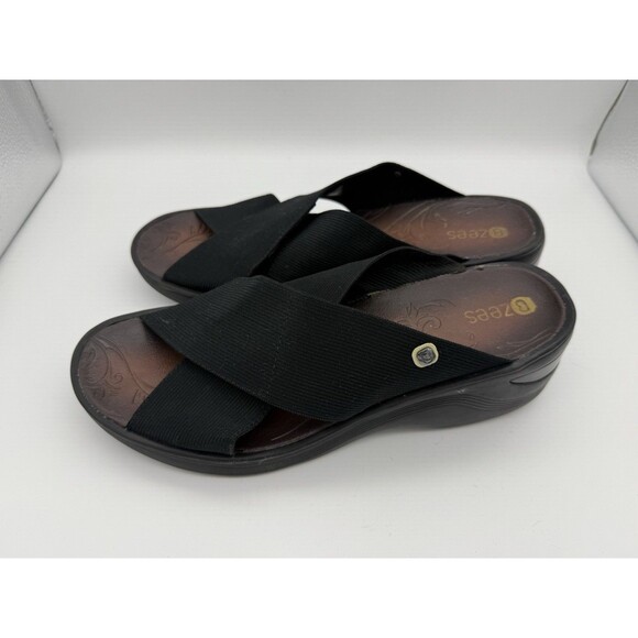 BZees 2.5" Sandals Womens 9 Desire Wedge Slip On Stretch Vacation Travel Beach - Picture 1 of 8